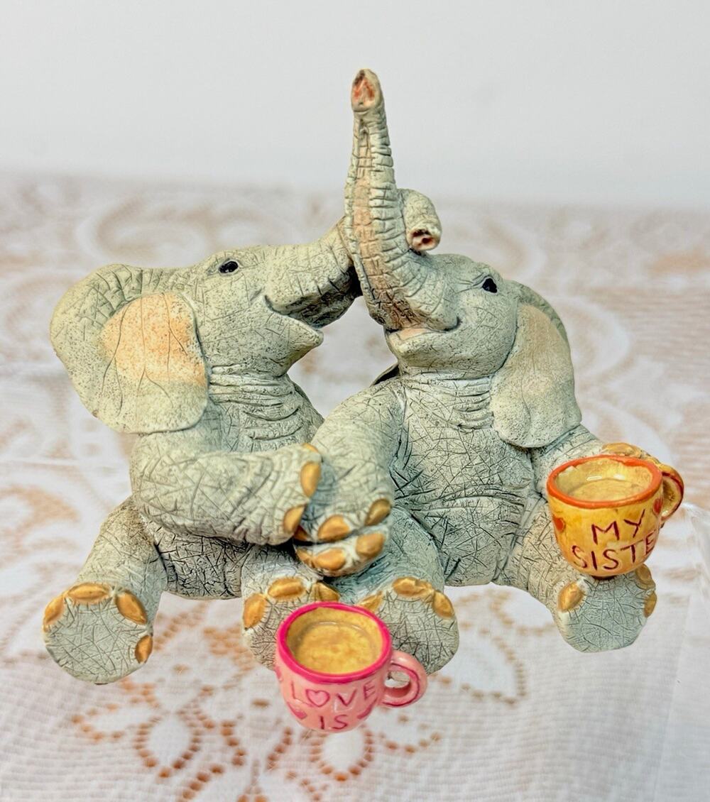 Tuskers Love is... My Sister Elephant Figurine 2008 Resin CA91266